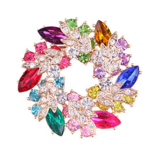 S Women Brooches For Scarf Clear Crystal Rhinestone Gold Plated Chinese Redbud Flower Brooch Pin Jewelry EF8