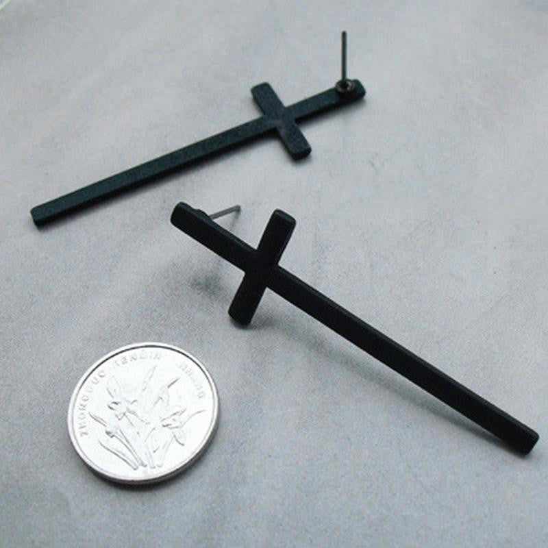 Cross Earrings Cross Stud Earrings Cross Ear Stud Women   Men Jewelry Silver Gold Black Colors EF8