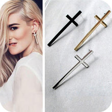 Cross Earrings Cross Stud Earrings Cross Ear Stud Women   Men Jewelry Silver Gold Black Colors EF8