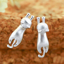 925 Sterling Silver Jewelry 925 Sterling Cat Silver Earrings For Women Statement Earrings EF8