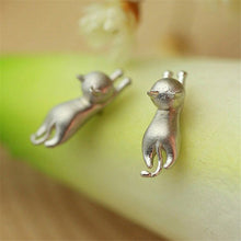 925 Sterling Silver Jewelry 925 Sterling Cat Silver Earrings For Women Statement Earrings EF8