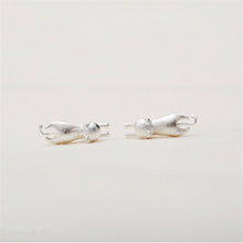 925 Sterling Silver Jewelry 925 Sterling Cat Silver Earrings For Women Statement Earrings EF8