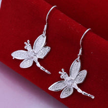 Crystal Dragonfly silver plated Earrings Jewelry trends exquisite beauty of high - quality Drop Earrings Women jewelry EF8