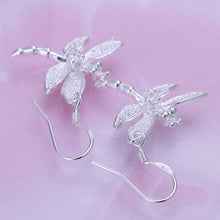 Crystal Dragonfly silver plated Earrings Jewelry trends exquisite beauty of high - quality Drop Earrings Women jewelry EF8