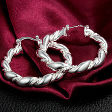 Jewelry Charm Simple Style Hoop Earrings Silver Plated Twisted Rope Women Hoop Earrings EF8