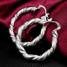 Jewelry Charm Simple Style Hoop Earrings Silver Plated Twisted Rope Women Hoop Earrings EF8