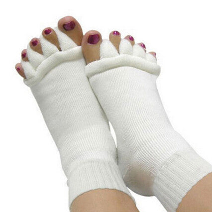 Five Toe Socks Fingers Toe Separator Foot Alignment Pain Relief Massage Socks for Woman 5 Colors for Choose EF8