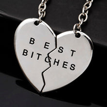 Friendship Forever Keychain Heart Pendant Pieces Broken Two Best Bitches Keyrings For Women Jewelry Gold Silver Colors EF8