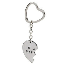 Friendship Forever Keychain Heart Pendant Pieces Broken Two Best Bitches Keyrings For Women Jewelry Gold Silver Colors EF8