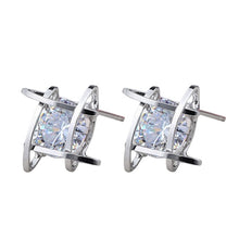 Lovely Elegant Crystal Rhinestone Square Ear Stud Earrings for Women EF8