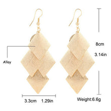 Elegant Gold Color long Tassel drop earrings Geometry Square Earrings jewelry For women EF8