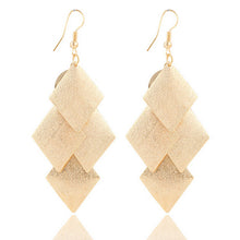 Elegant Gold Color long Tassel drop earrings Geometry Square Earrings jewelry For women EF8