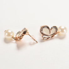 jewelry pearl bow stud earring white black color gift for women girl  EF8
