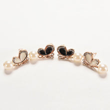 jewelry pearl bow stud earring white black color gift for women girl  EF8