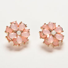 Rhinestone flower shaped rose red crystal earrings for women party shamballa boho earrings EF8