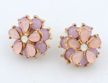 Rhinestone flower shaped rose red crystal earrings for women party shamballa boho earrings EF8