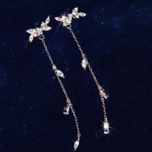 Women Rhinestone Alloy Super Long Tassels Drop Dangle Earrings Cocktail Party Linear Jewelry  EF8