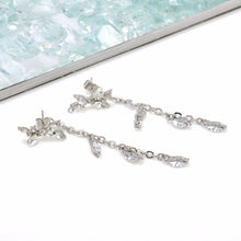Women Rhinestone Alloy Super Long Tassels Drop Dangle Earrings Cocktail Party Linear Jewelry  EF8