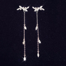 Women Rhinestone Alloy Super Long Tassels Drop Dangle Earrings Cocktail Party Linear Jewelry  EF8