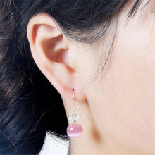 earrings Women Apple shape opal earrings ear buckle models jewelry retro White Pink Colors EF8