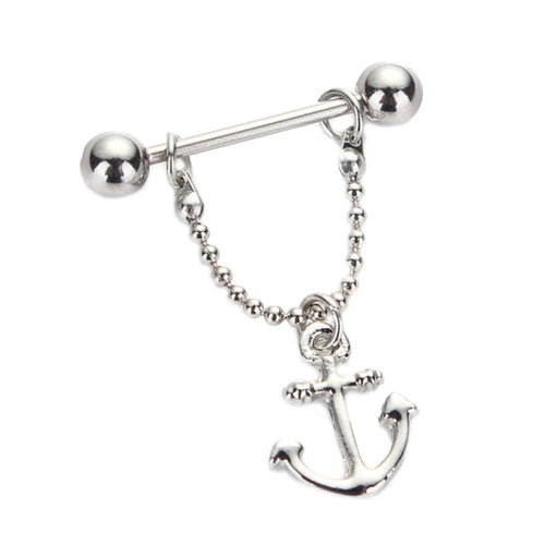 316L Surgical Steel Anchor Dangle Body Piercing Nipple Rings Piercing Shields Bar 14G for Women Men Best Gift EF8