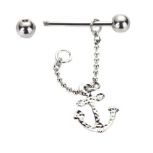 316L Surgical Steel Anchor Dangle Body Piercing Nipple Rings Piercing Shields Bar 14G for Women Men Best Gift EF8