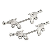 316L Surgical Steel Double Guns Nipple Rings Body Jewelry Nipple Barbells EF8