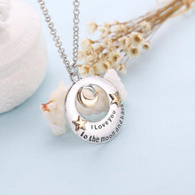 Alloy Moon   Star Pendant Necklace Mother's Day Gifts "I love you to the Moon   back" Letters Chain Necklaces EF8