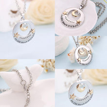 Alloy Moon   Star Pendant Necklace Mother's Day Gifts "I love you to the Moon   back" Letters Chain Necklaces EF8