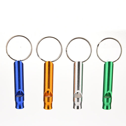Aluminum Alloy Whistle Keyring Keychain Mini For Outdoor Emergency Survival Safety Sport Camping Hunting EF8