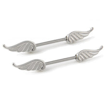 Angel Wings Feather Alloy Nipple Shields Ring Bar Barbell Body Piercing Jewelry  EF8