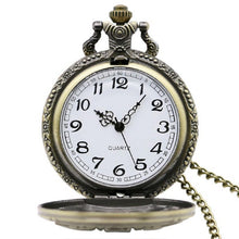 Antique Bronze Dad Pattern Quartz Pocket Watch Pendant Chain Necklace Fob Watch Father's Day Gift EF8