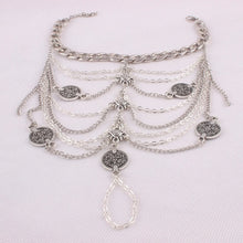 Antique Silver Anklet Coin Tassel Leg Bracelet For Women To Beach Ankle Chaine Women Foot Chain Anklets EF8
