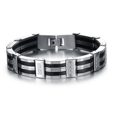Black Best Friends Bangles Made Of Silicone   Stainless Steel Bracelet Men Classic Luxury Man Bracelets Male Jewelry EF8