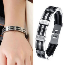 Black Best Friends Bangles Made Of Silicone   Stainless Steel Bracelet Men Classic Luxury Man Bracelets Male Jewelry EF8