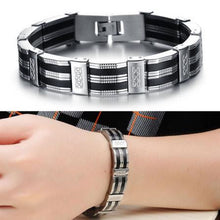 Black Best Friends Bangles Made Of Silicone   Stainless Steel Bracelet Men Classic Luxury Man Bracelets Male Jewelry EF8