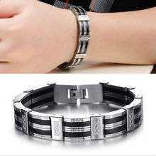 Black Best Friends Bangles Made Of Silicone   Stainless Steel Bracelet Men Classic Luxury Man Bracelets Male Jewelry EF8