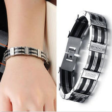 Black Best Friends Bangles Made Of Silicone   Stainless Steel Bracelet Men Classic Luxury Man Bracelets Male Jewelry EF8