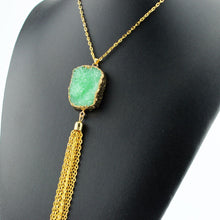 Bohemia Stone Necklace Colorful Tassel Pendant Tibetan Natural Stone Necklace Opal Turquoise Necklace EF8