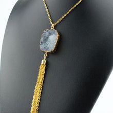 Bohemia Stone Necklace Colorful Tassel Pendant Tibetan Natural Stone Necklace Opal Turquoise Necklace EF8