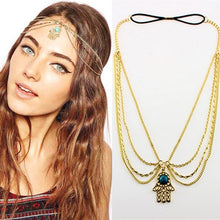 Boho Women Metal Rhinestone Head Chain Jewelry Headb  Head Piece Hair b  EF8