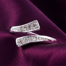 Charm Chic Rhinestone Open Ring for Women Luxury Cubic Zircon Trendy Ring EF8