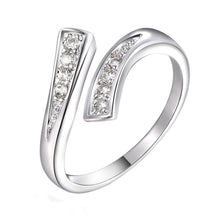 Charm Chic Rhinestone Open Ring for Women Luxury Cubic Zircon Trendy Ring EF8