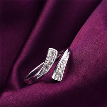 Charm Chic Rhinestone Open Ring for Women Luxury Cubic Zircon Trendy Ring EF8