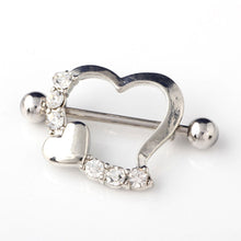 Crystal Rhinestone Heart Body Nipple Bar Barbell Pierce Ring Jewelr EF8