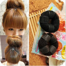 DIY Lady Headwear Hair Accessories Pure Knitted Hair Bun Ring Hair Donut Sponge Hair Styling Tool EF8