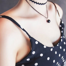 Double Layer Black Bead Pendant Short Wave Rope Necklaces for Women Elegant Gothic Statement Necklace Jewelry Gift EF8