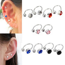Ear Clip Cuff Wrap Earrings Crystal Rhinestone Nose No piercing Clip on Women Men Party Jewelry EF8