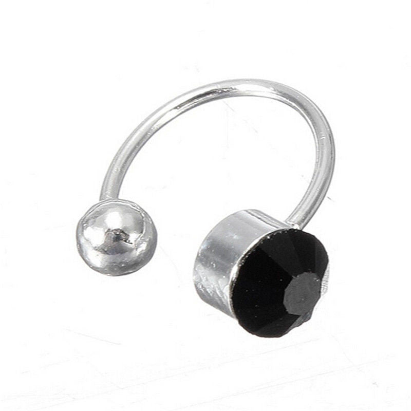 Ear Clip Cuff Wrap Earrings Crystal Rhinestone Nose No piercing Clip on Women Men Party Jewelry EF8