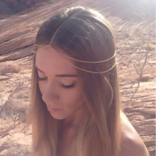 Boho Gold Metal Tassel Head Chain Hair Jewelry Head Pieces For Women Hair Accessories EF8